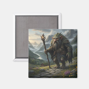 Aimant Art folklorique norvégien de troll de montagne