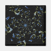 Aimant Art fractal bleu et noir Sage (Devant)