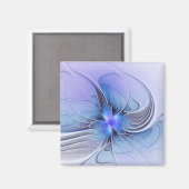 Aimant Art fractal moderne abstrait bleu lavande (Recto/Verso)
