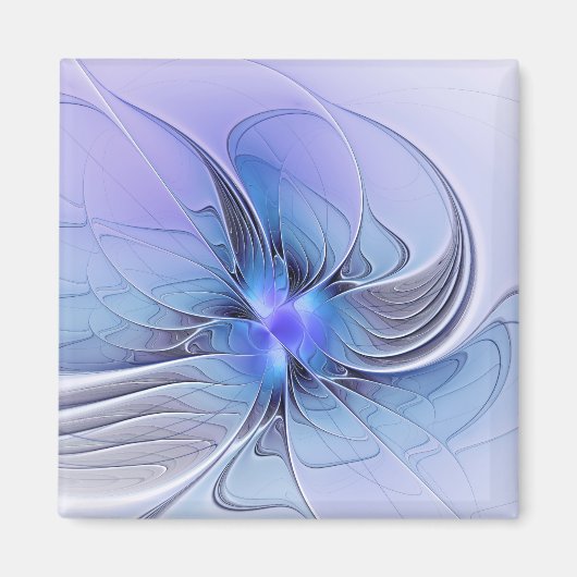 Aimant Art fractal moderne abstrait bleu lavande (Devant)