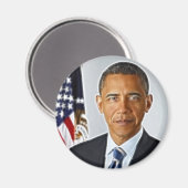 Aimant Art fractal, Portrait officiel Barack Obama (Recto/Verso)
