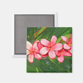 Aimant Art Frangipanier Tropical Rose (Recto/Verso)
