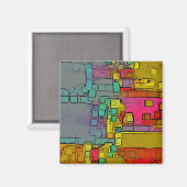Aimant Art géométrique du "métro" (Recto/Verso)