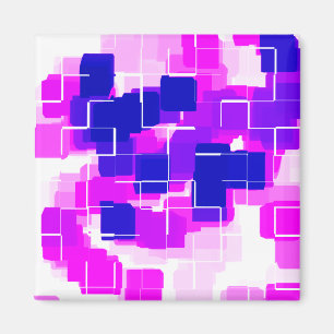 Aimant Art géométrique "Framboise bleue"