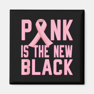 Aimant Art graphique sur le cancer du sein rose et noir