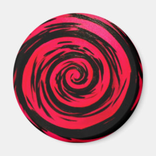 Aimant Art hypnotique rouge génial de remous