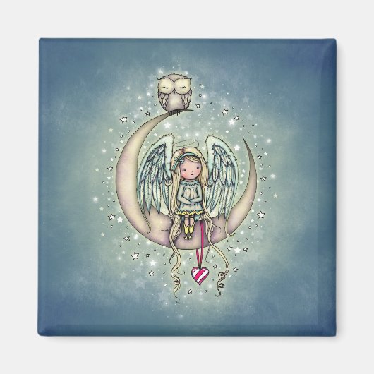 Aimant Art illustré Twinkle Little Angel and Owl (Devant)