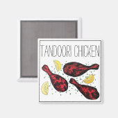 Aimant Art indien Tandoori de l'illustration alimentaire  (Recto/Verso)