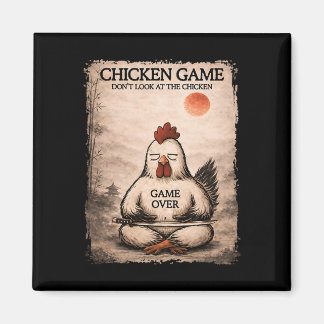 Aimant Art japonais drôle jeu de poulet graphique hommes