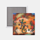 Aimant Art Kokopeli du Sud-Ouest (Recto/Verso)