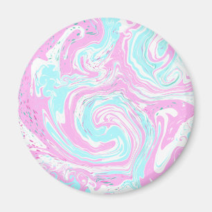 Aimant Art Libre en Marbre Bleu Turquoise rose