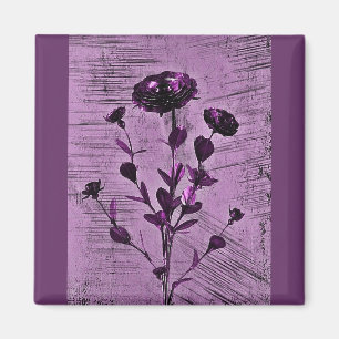Aimant Art médiéval grunge de fleur