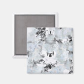 Aimant Art moderne abstrait noir et blanc (Recto/Verso)
