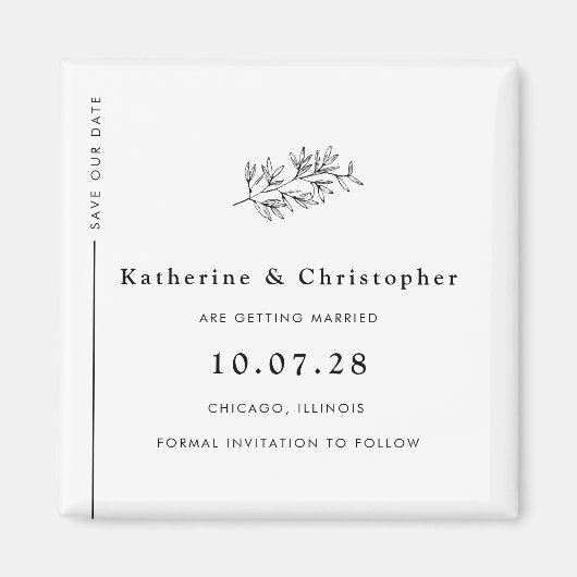 Aimant Art moderne de ligne Fleur sauvage Enregistrer la (Devant)