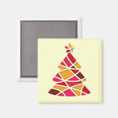 Aimant Art moderne élégant rouge et or sapin de Noël (Recto/Verso)