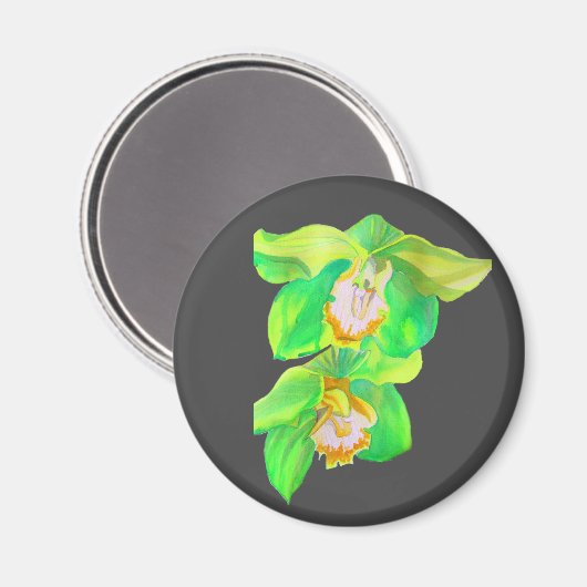 Aimant Art moderne moderne orchidée (Recto/Verso)