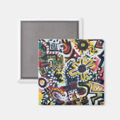 Aimant Art Moderne Peint À La Main Au Maroc (Recto/Verso)