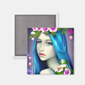 Aimant Art mystique | Belle Fée Bleue (Recto/Verso)