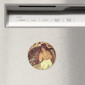 Aimant Art nouveau Alphonse Mucha élégante vintage (In Situ (Lave-vaisselle))
