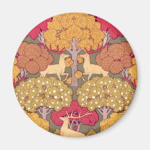 Aimant Art nouveau automne érable cerf automne Verneuil