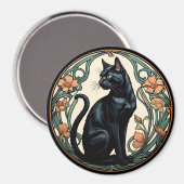 Aimant Art Nouveau Black Cat (Recto/Verso)