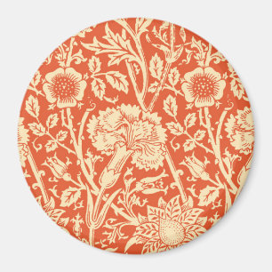 Aimant Art Nouveau Carnation Damask, Mandarin Orange