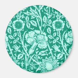 Aimant Art Nouveau Carnation Damask, Turquoise
