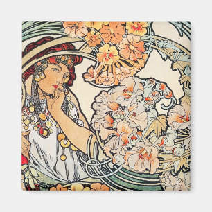 Aimant :  Art Nouveau - langue des fleurs
