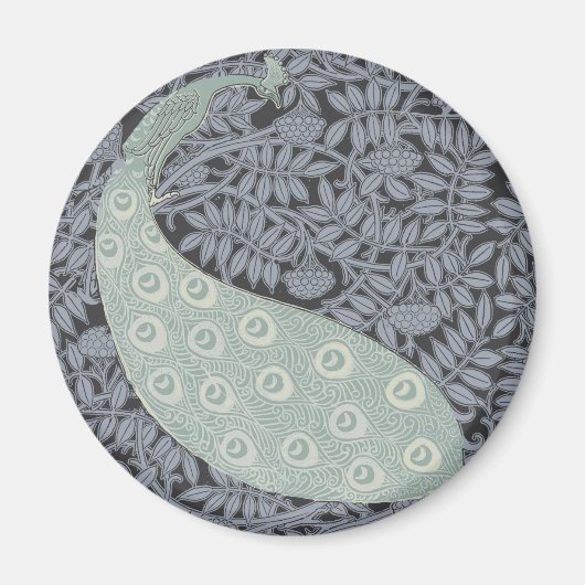 Aimant Art Nouveau Peacock Classic Vintage Bird (Devant)