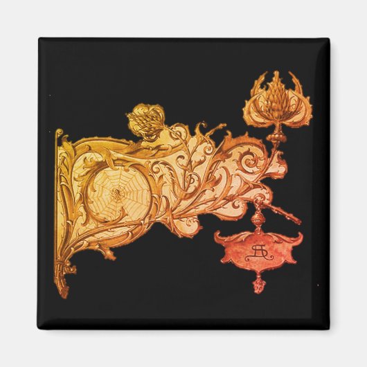Aimant Art nouveau sconce automne et spiderweb (Devant)