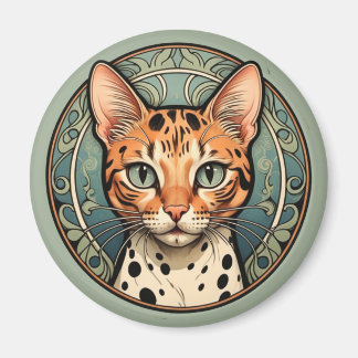 Aimant Art Nouveau Spotted Cat