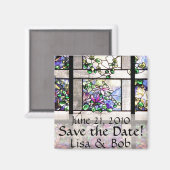 Aimant Art Nouveau Tiffany Fleurs de verre tendues Floral (Recto/Verso)