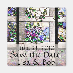 Aimant Art Nouveau Tiffany Fleurs de verre tendues Floral