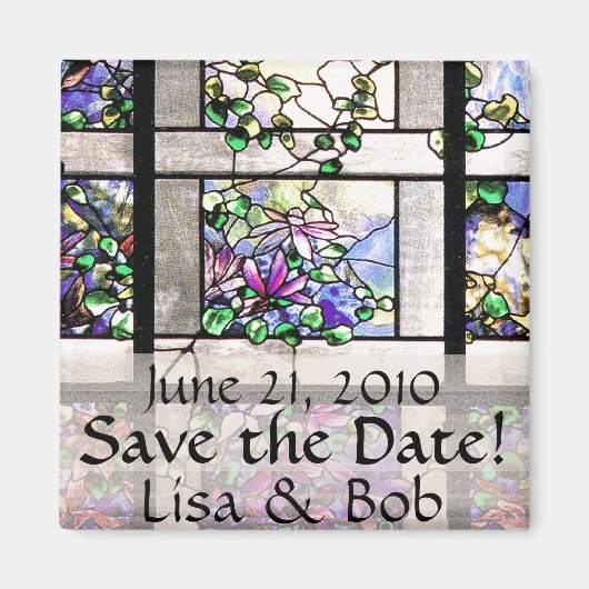 Aimant Art Nouveau Tiffany Fleurs de verre tendues Floral (Devant)