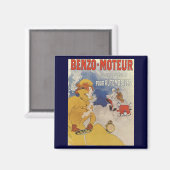Aimant Art Nouveau vintage, Benzo Moteur par Jules Cheret (Recto/Verso)