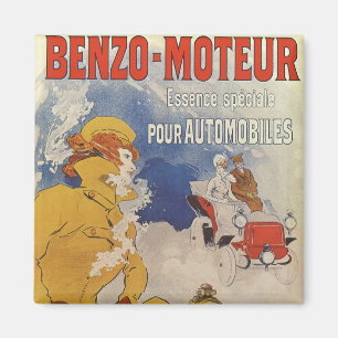 Aimant Art Nouveau vintage, Femme ancienne voiture conver