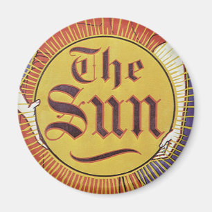 Aimant Art Nouveau vintage, Journal Le Soleil de New York