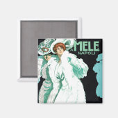 Aimant Art Nouveau vintage, Mode italienne, Femmes fantai (Recto/Verso)