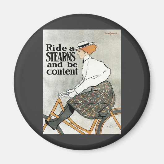 Aimant Art Nouveau vintage, Ride a Sterns Vélos (Devant)