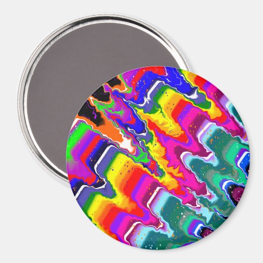 Aimant Art numérique Abstrait arc-en-ciel (Recto/Verso)