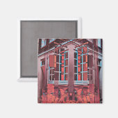 Aimant Art numérique de reflet de fenêtres bleu rouge Cop (Recto/Verso)