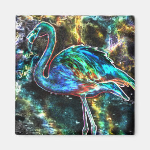 Aimant Art numérique des Caraïbes de Flamant rose