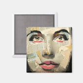 Aimant Art numérique unique d'Artsy | Jolie Dame Abstrait (Recto/Verso)