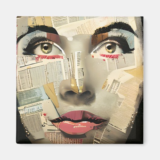 Aimant Art numérique unique d'Artsy | Jolie Dame Abstrait (Devant)