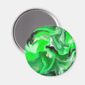 Aimant Art numérique vert en marbre fluide (Recto/Verso)