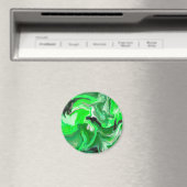 Aimant Art numérique vert en marbre fluide (In Situ (Lave-vaisselle))