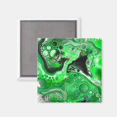 Aimant Art numérique vert en marbre fluide (Recto/Verso)