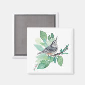 Aimant Art Nuthatch à poitrine blanche (Recto/Verso)