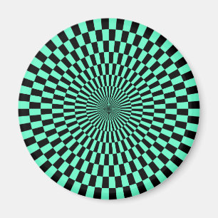 Aimant Art op - turquoise et noir