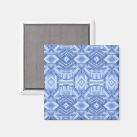 Aimant Art pastel doux abstrait bleu staccato (Recto/Verso)